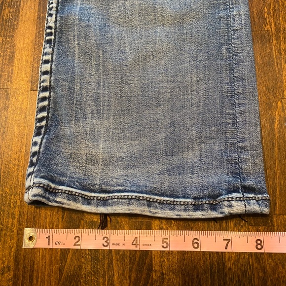 Buckle Black Jeans Men’s Size 32x30 Fit No 9 Straight Leg Whiskered Thick Stitch - Picture 15 of 15